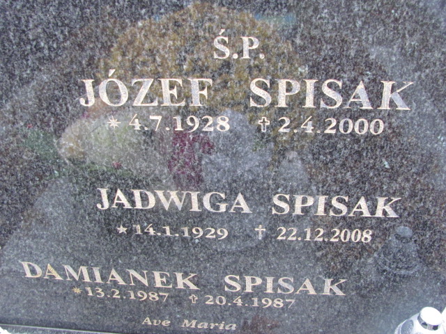 Józef Spisak 1928 Inwałd - Grobonet - Wyszukiwarka osób pochowanych